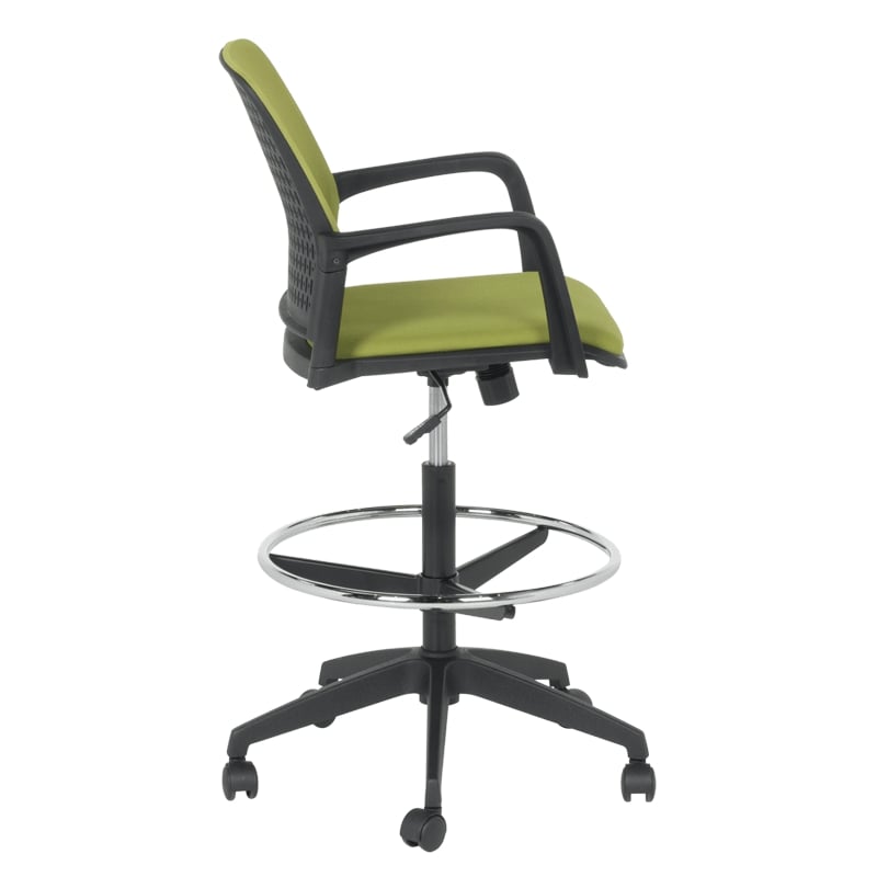 Висок работен стол - 7556 черна рамка-зелен